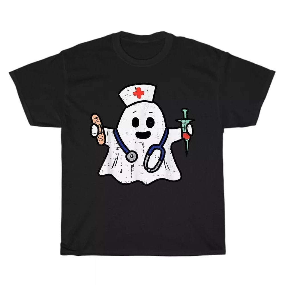 Nurse Ghost Scrub Top Halloween Costume Nurses Rn Tshirt